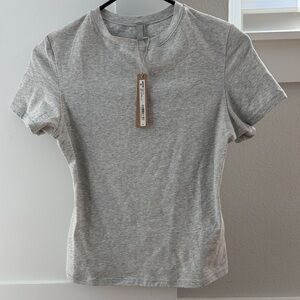 SKIMS Heather Gray Short Sleeve Tee